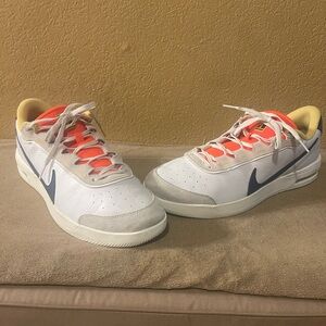 Nike Air Max Vapor Wing Premium tennis shoes; white w/navy swoosh; men’s size 12